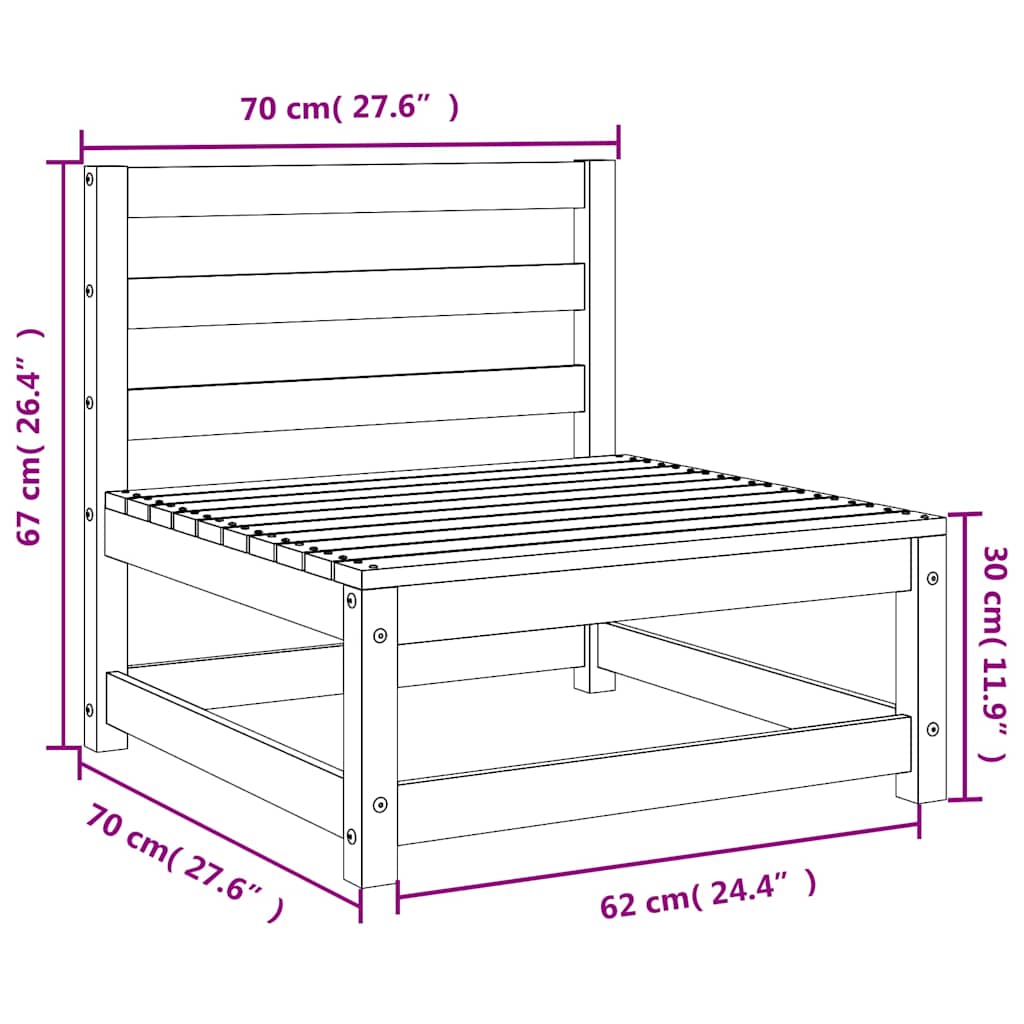 Sofás sem braços para jardim 2 pcs pinho maciço castanho-mel