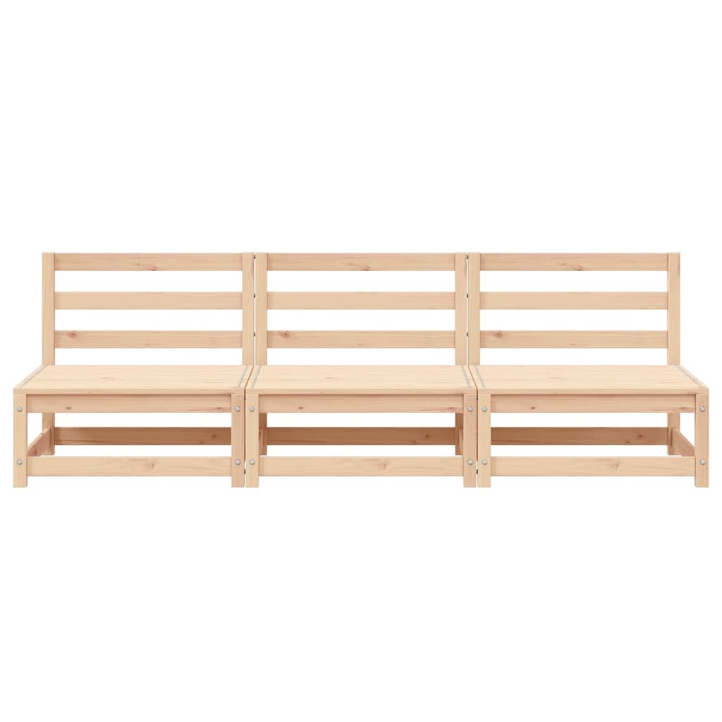 Sofás sem apoio braços p/ jardim 3 pcs 70x70x67 cm pinho maciço
