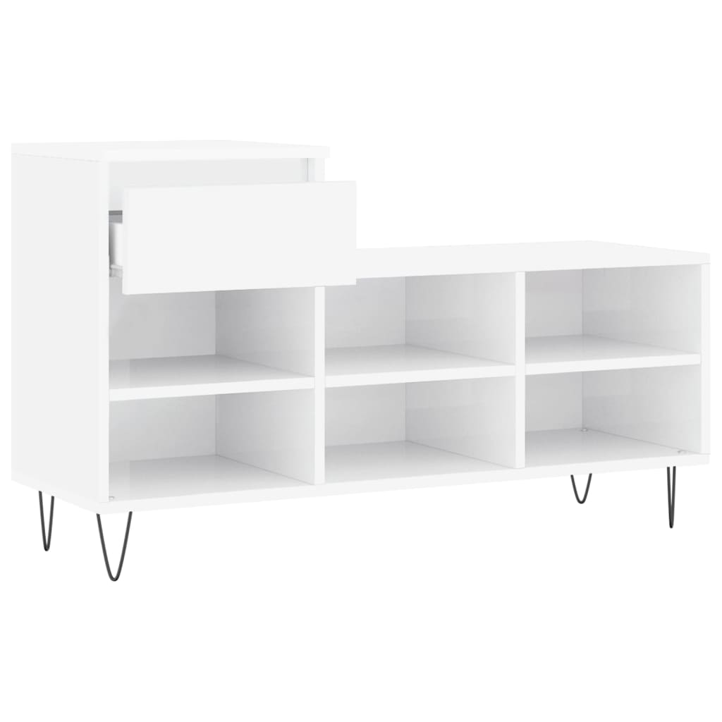 Sapateira 102x36x60 cm derivados de madeira branco brilhante