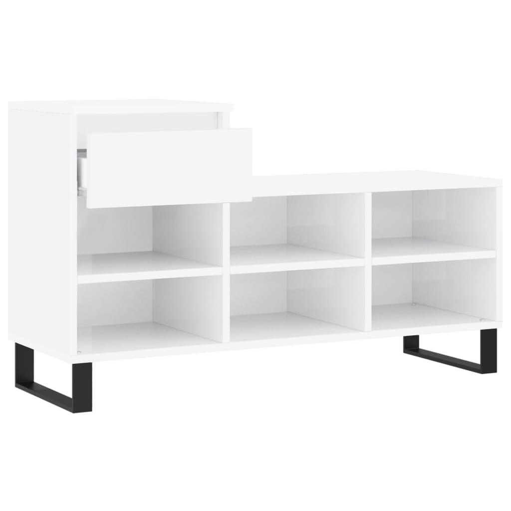 Sapateira 102x36x60 cm derivados de madeira branco brilhante