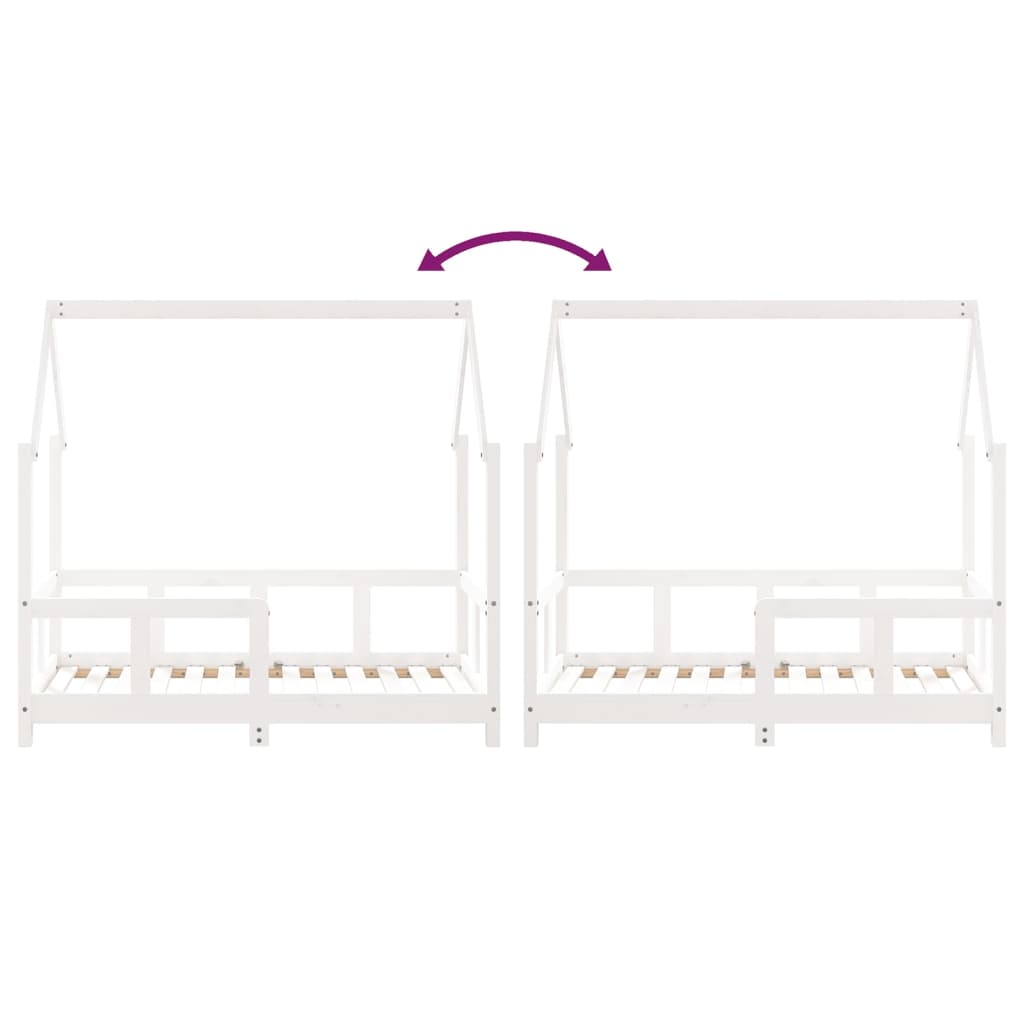 Estrutura de cama infantil 70x140 cm pinho maciço branco