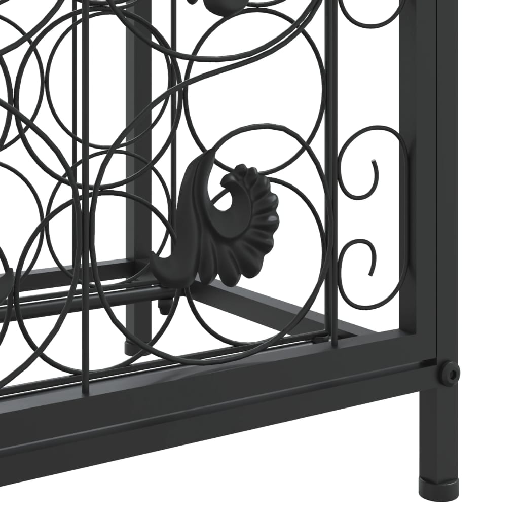 Garrafeira para 73 garrafas 45x36x200 cm ferro forjado preto