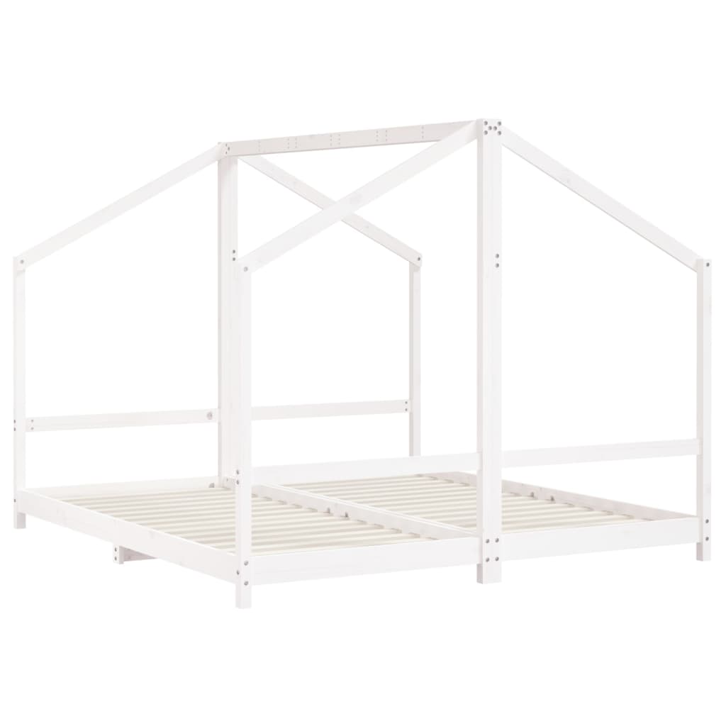 Estrutura de cama infantil 2x(90x200) cm pinho maciço branco