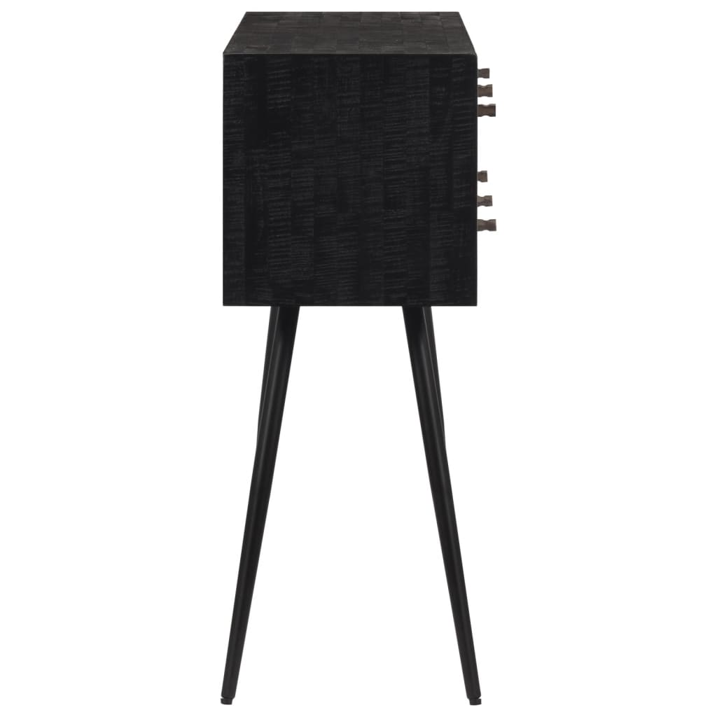 Mesa consola com gavetas 116x30x76 cm teca recuperada maciça