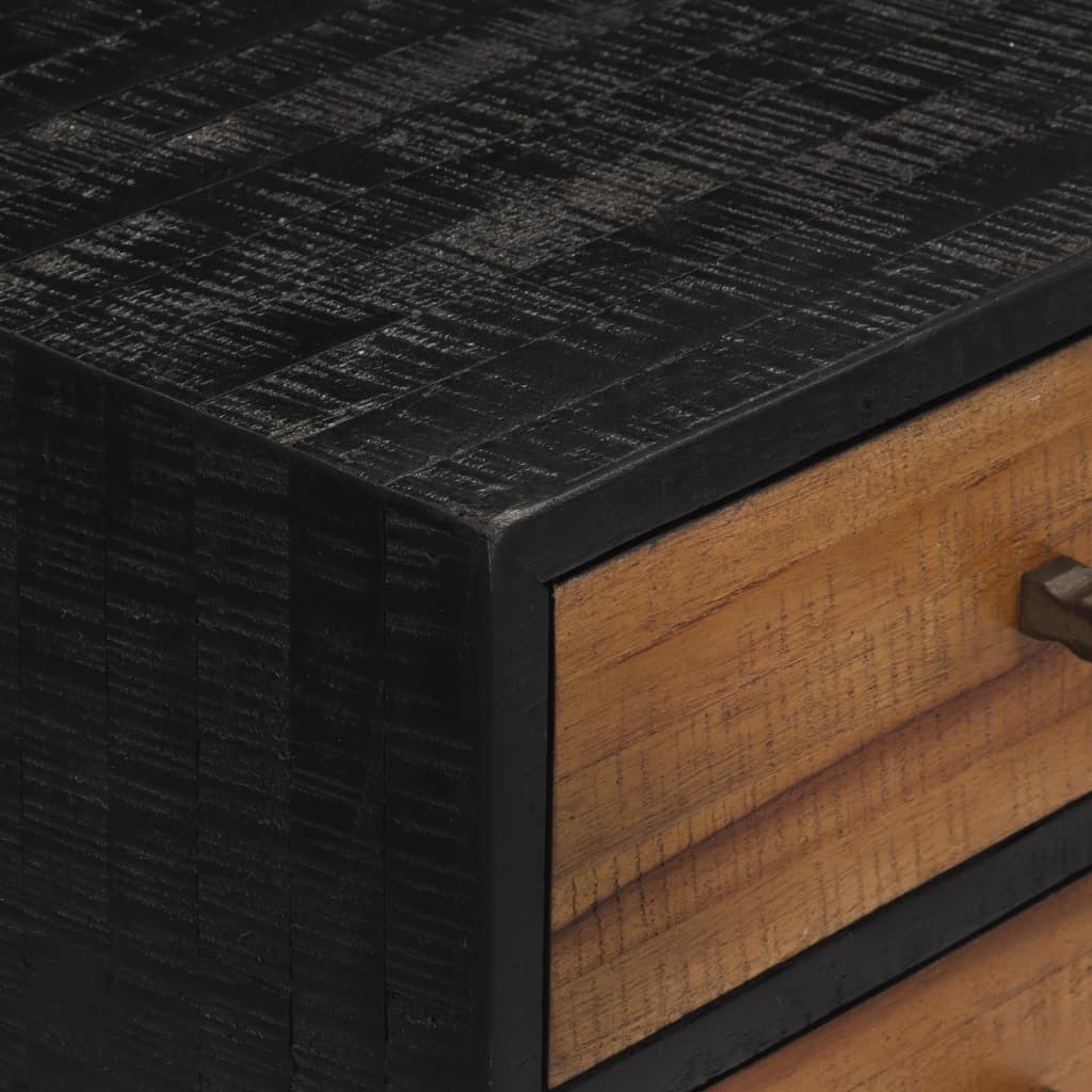 Mesa consola com gavetas 116x30x76 cm teca recuperada maciça