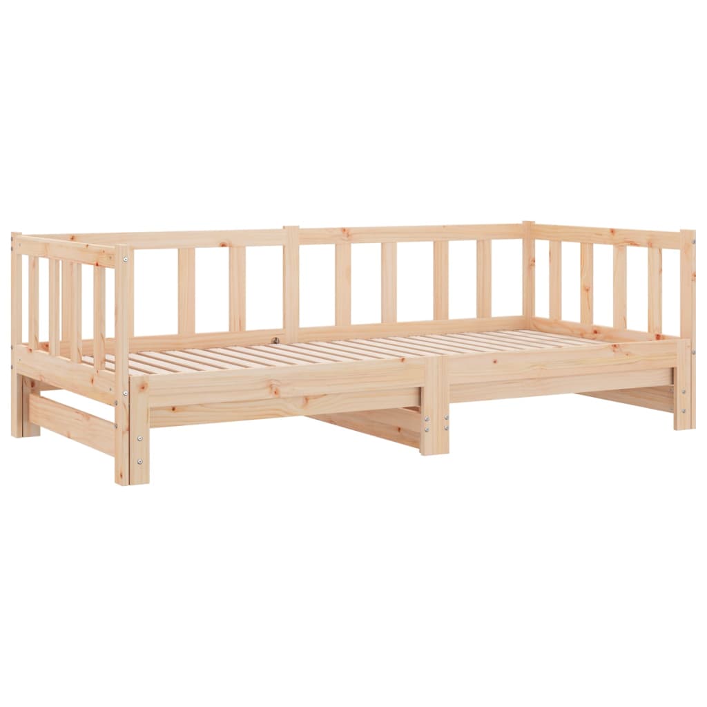 Sofá-cama com gavetão 90x200 cm madeira de pinho maciça