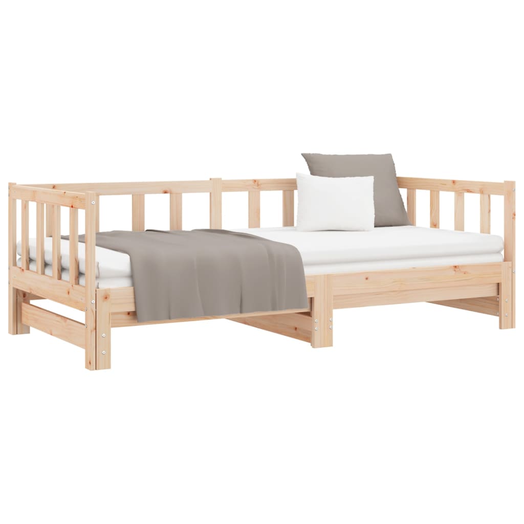 Sofá-cama com gavetão 90x200 cm madeira de pinho maciça