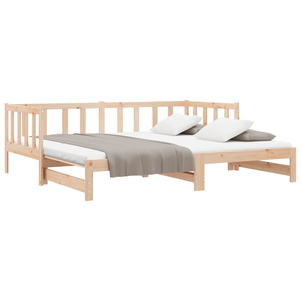 Sofá-cama com gavetão 90x200 cm madeira de pinho maciça
