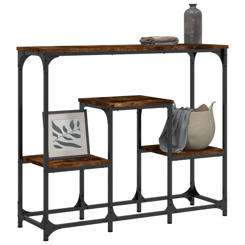 Mesa consola 89,5x28x76 cm derivados de madeira carvalho fumado