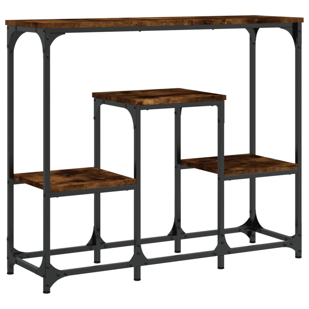 Mesa consola 89,5x28x76 cm derivados de madeira carvalho fumado