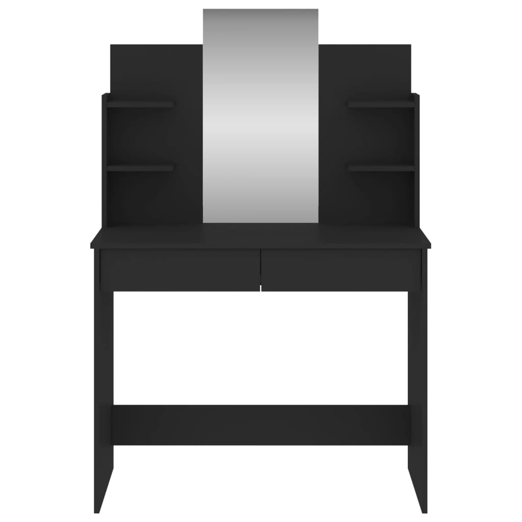 Toucador com espelho 96x39x142 cm preto