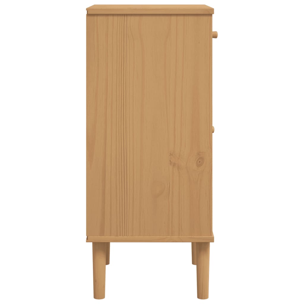 Mesa de cabeceira SENJA 40x35x80 cm pinho maciço castanho