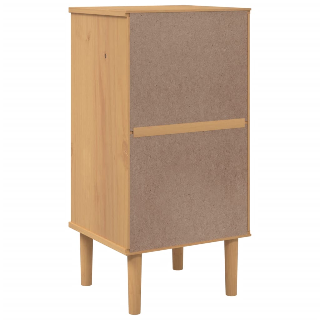 Mesa de cabeceira SENJA 40x35x80 cm pinho maciço castanho