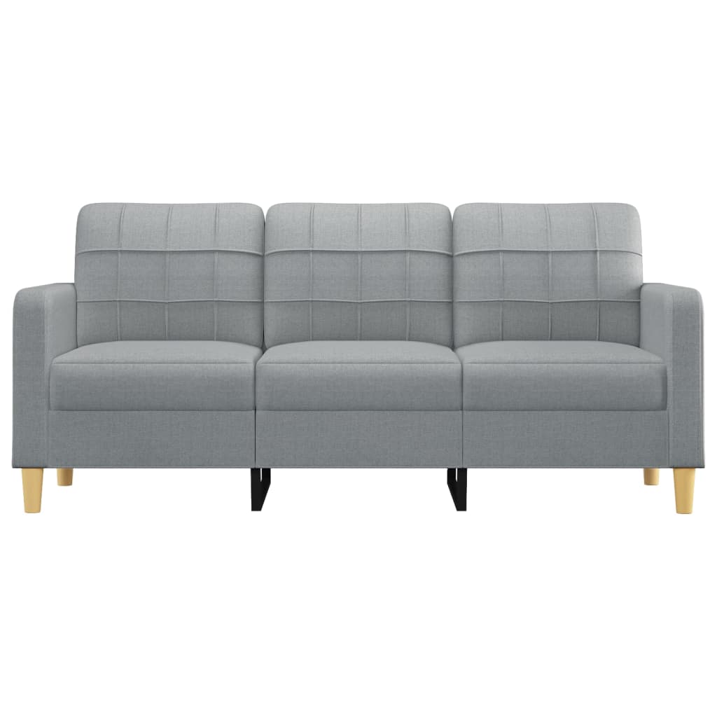 Sofá de 3 lugares 180 cm tecido cinza-claro