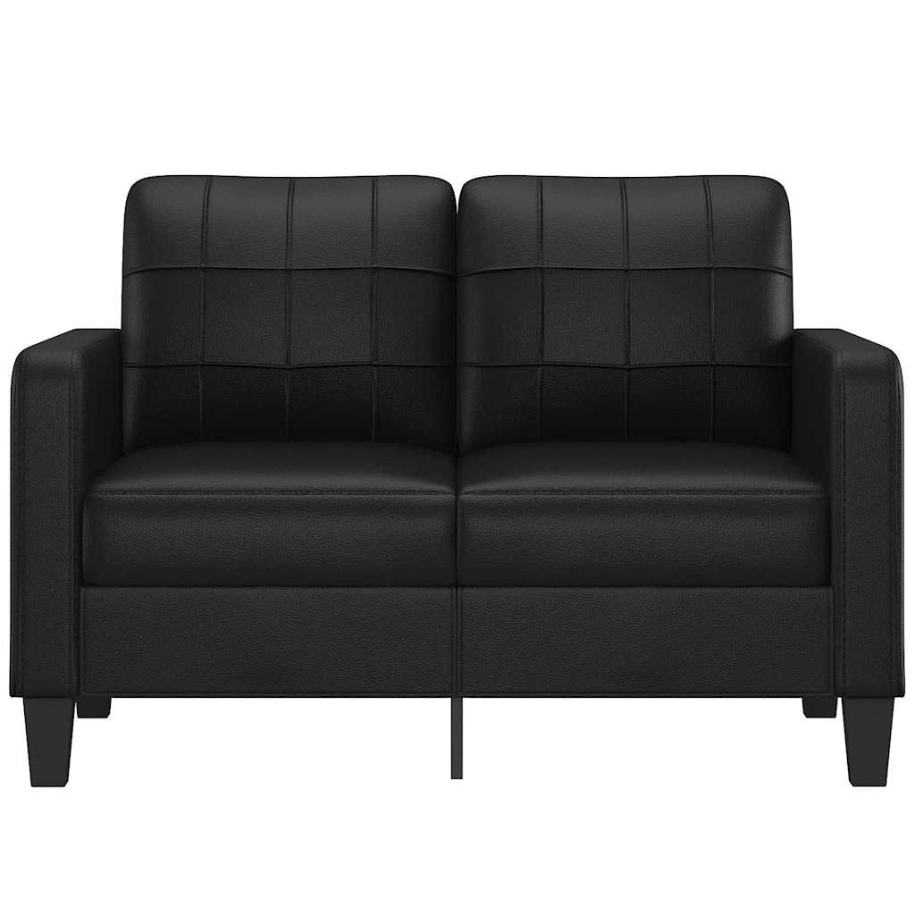 Sofá de 2 lugares 120 cm couro artificial preto