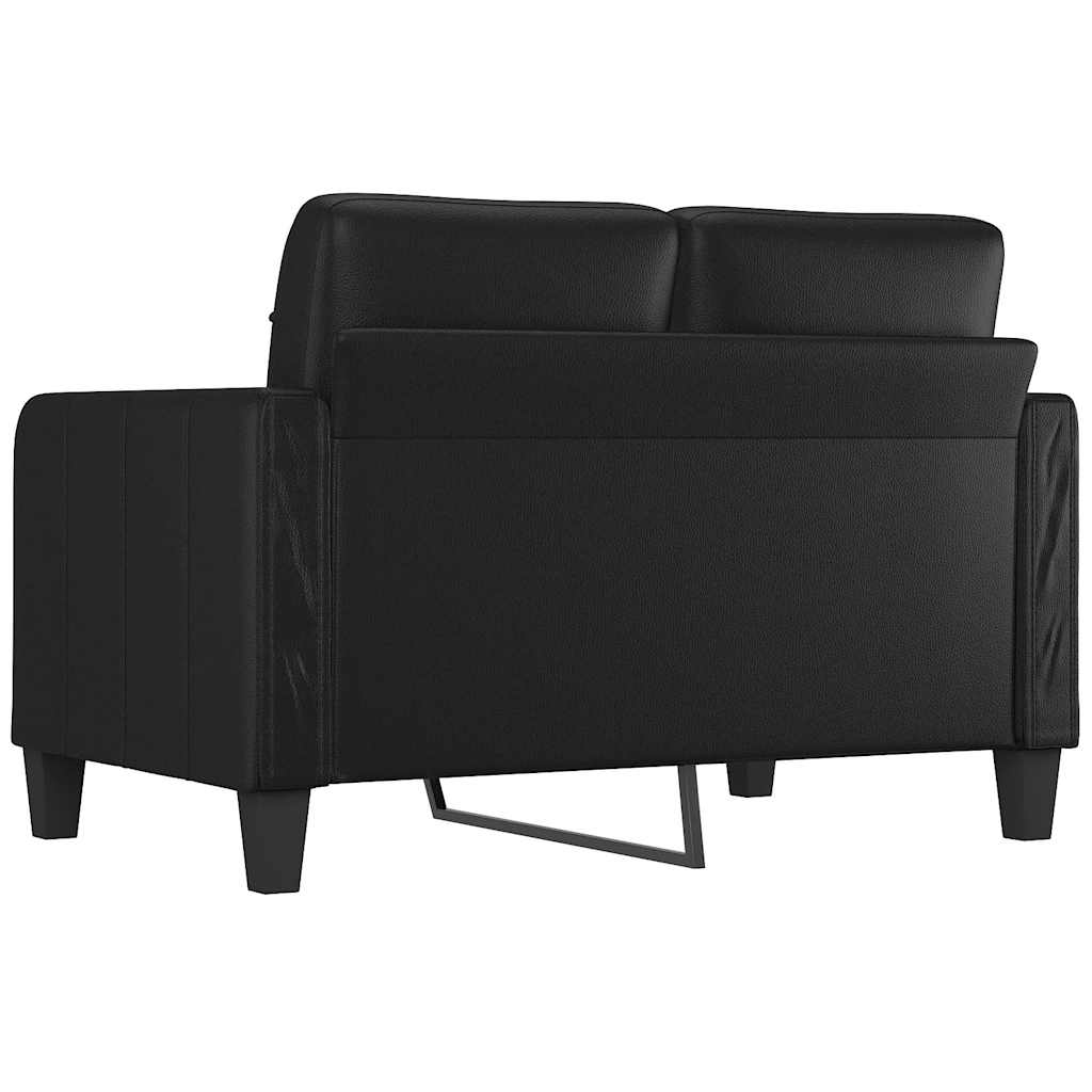 Sofá de 2 lugares 120 cm couro artificial preto