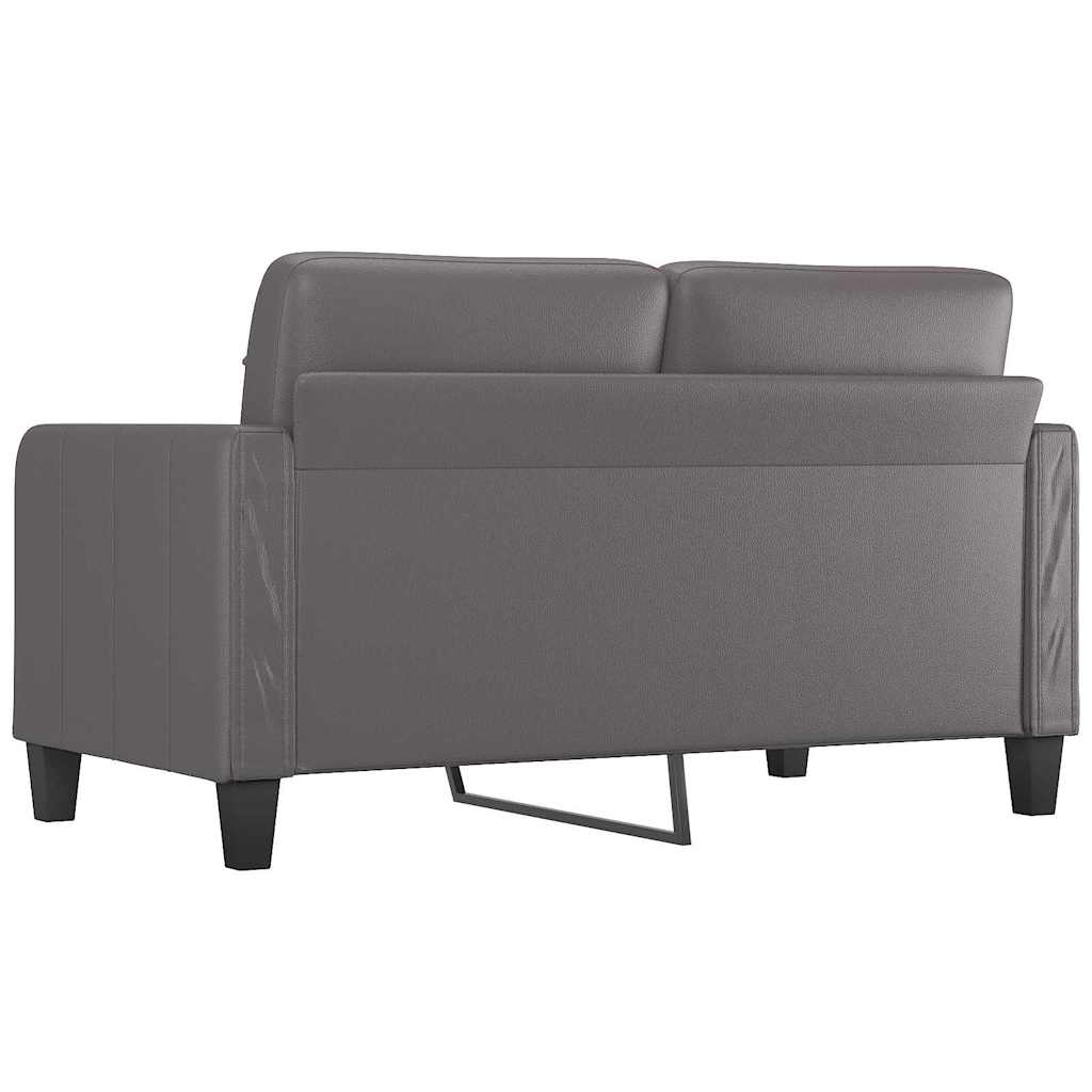 Sofá de 2 lugares 140 cm couro artificial cinza