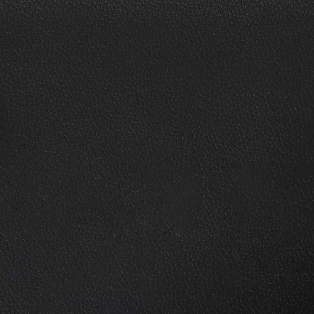 Sofá de 3 lugares 180 cm couro artificial preto