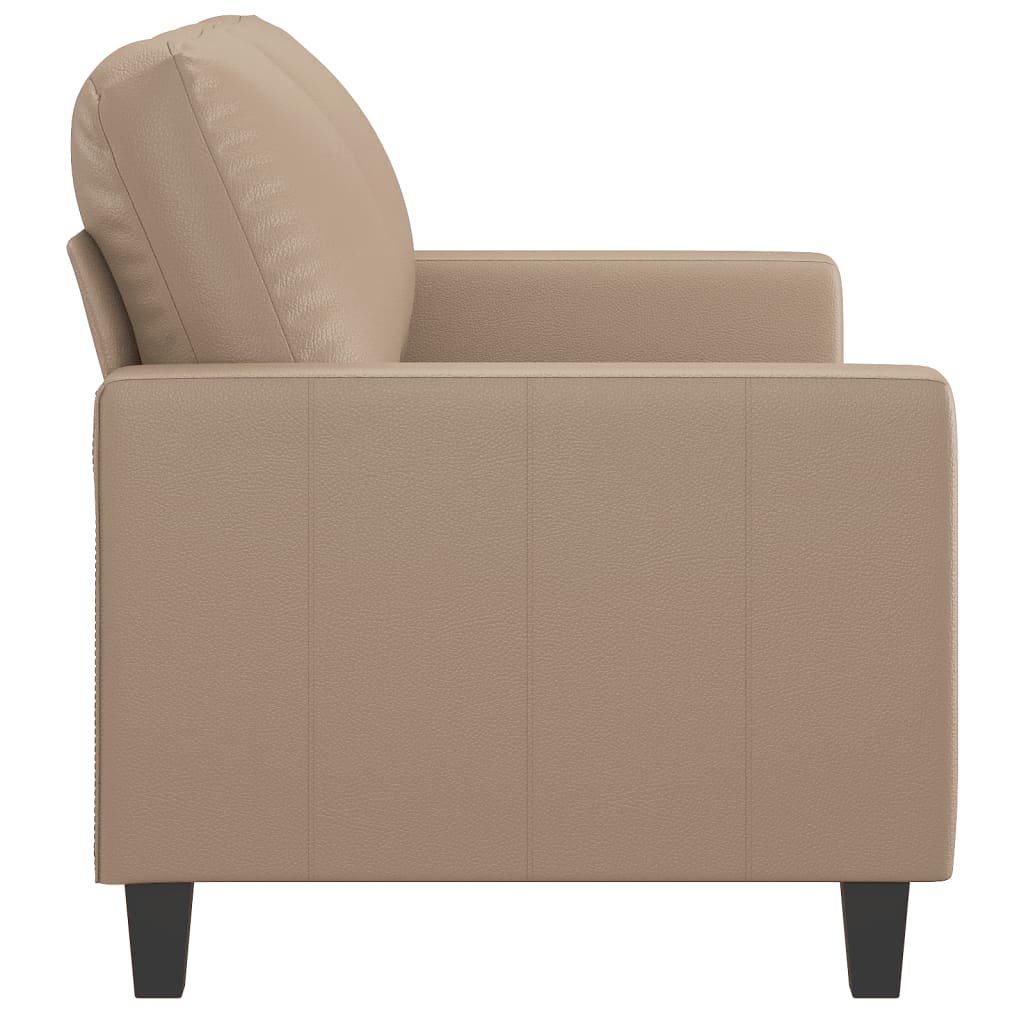 Sofá de 2 lugares 120 cm couro artificial cor cappuccino