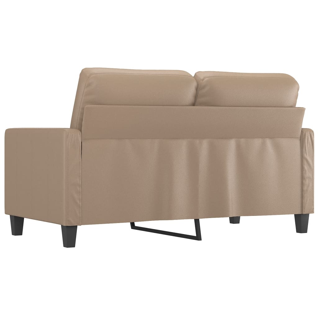 Sofá de 2 lugares 120 cm couro artificial cor cappuccino