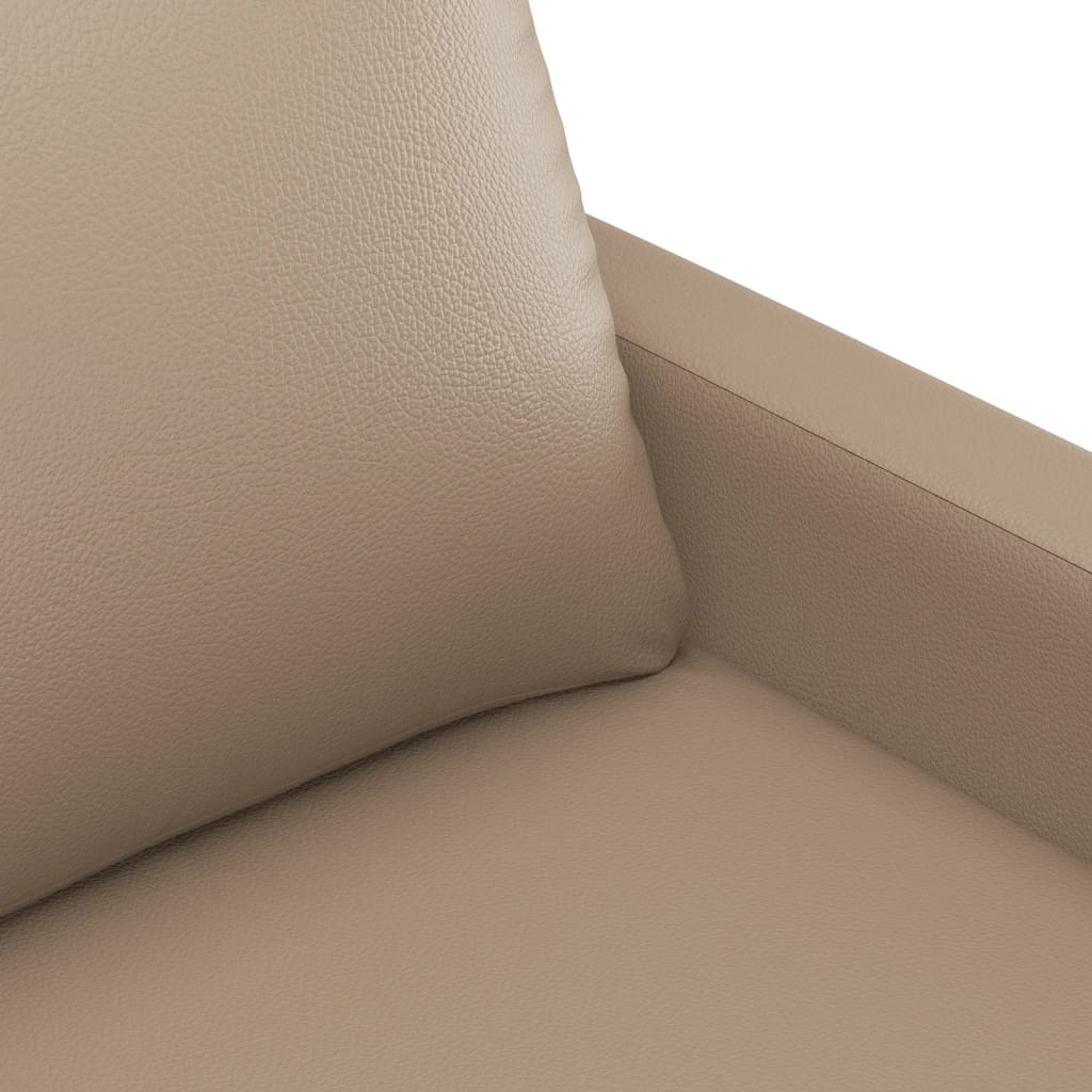 Sofá de 2 lugares 120 cm couro artificial cor cappuccino