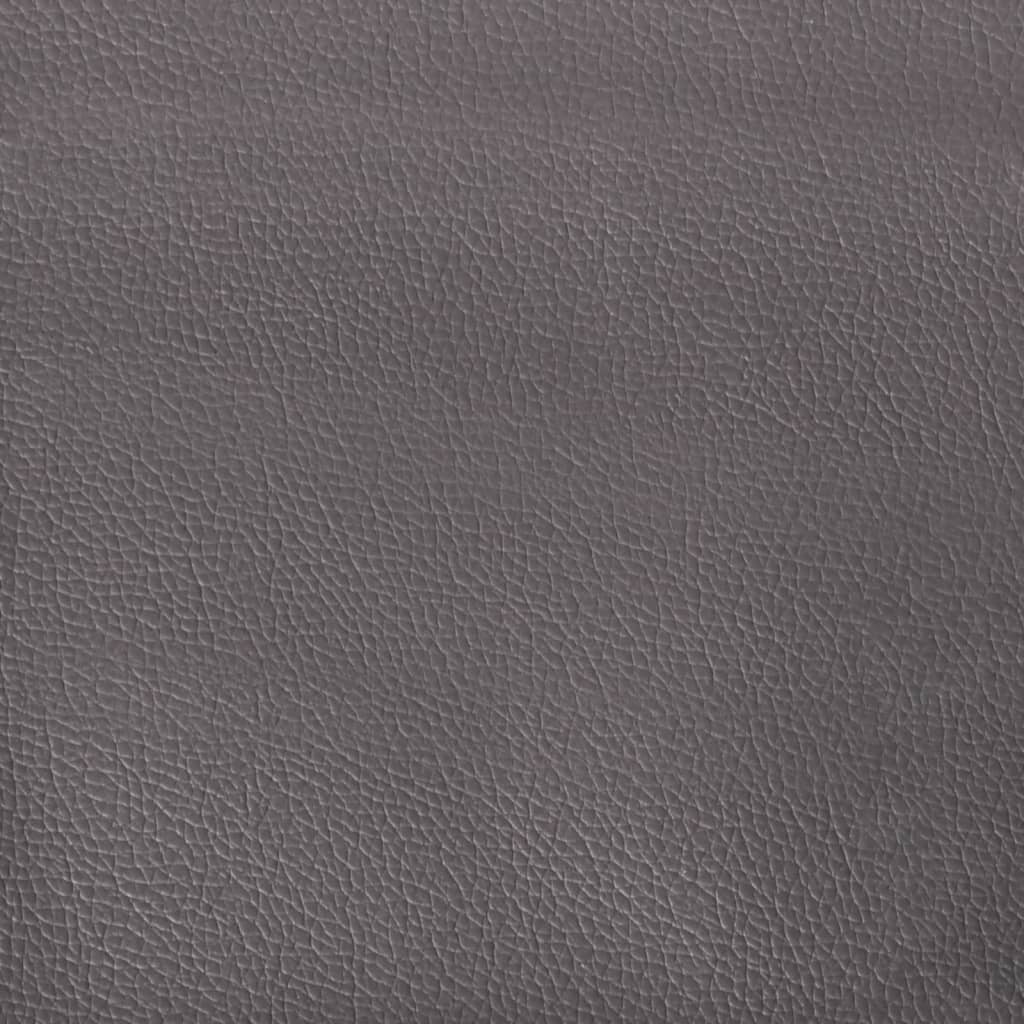 Sofá de 3 lugares 180 cm couro artificial cinza