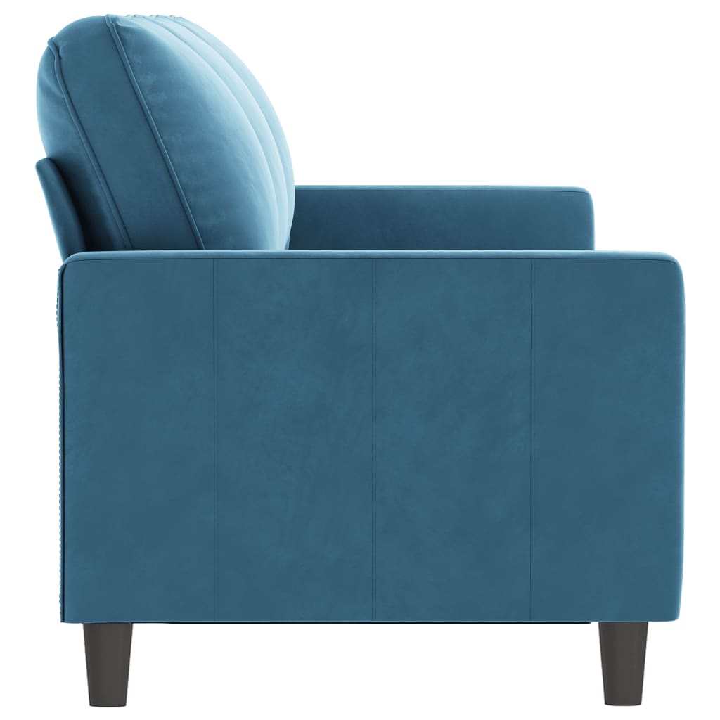 Sofá de 3 lugares 180 cm veludo azul
