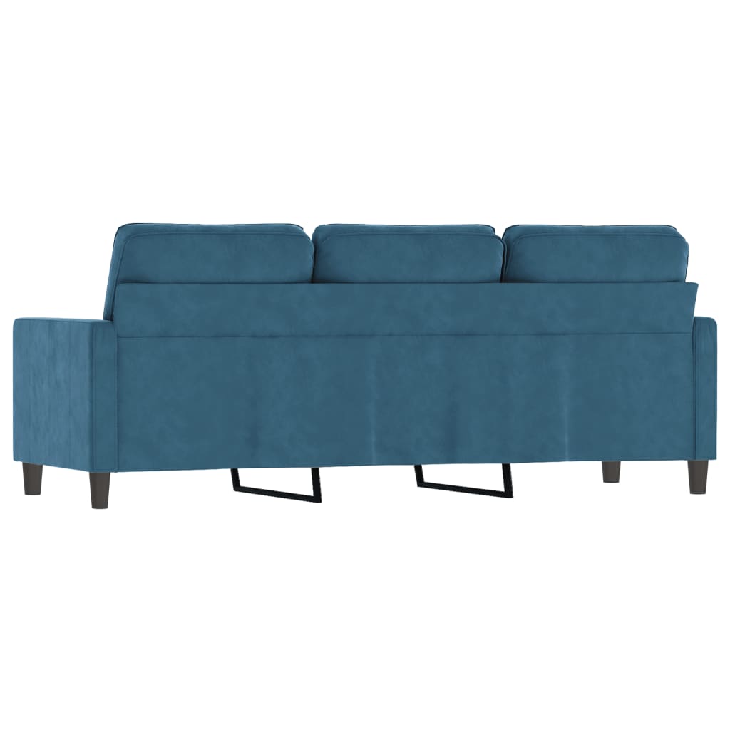 Sofá de 3 lugares 180 cm veludo azul