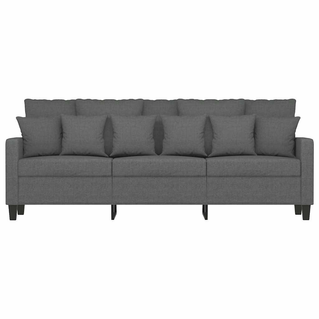 Sofá de 3 lugares 180 cm tecido cinza-escuro