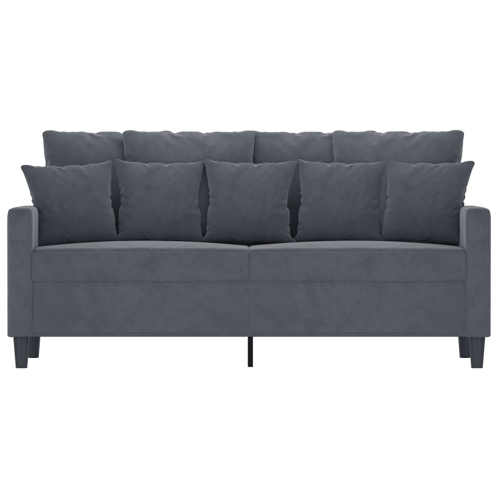 Sofá de 2 lugares 140 cm veludo cinza-escuro