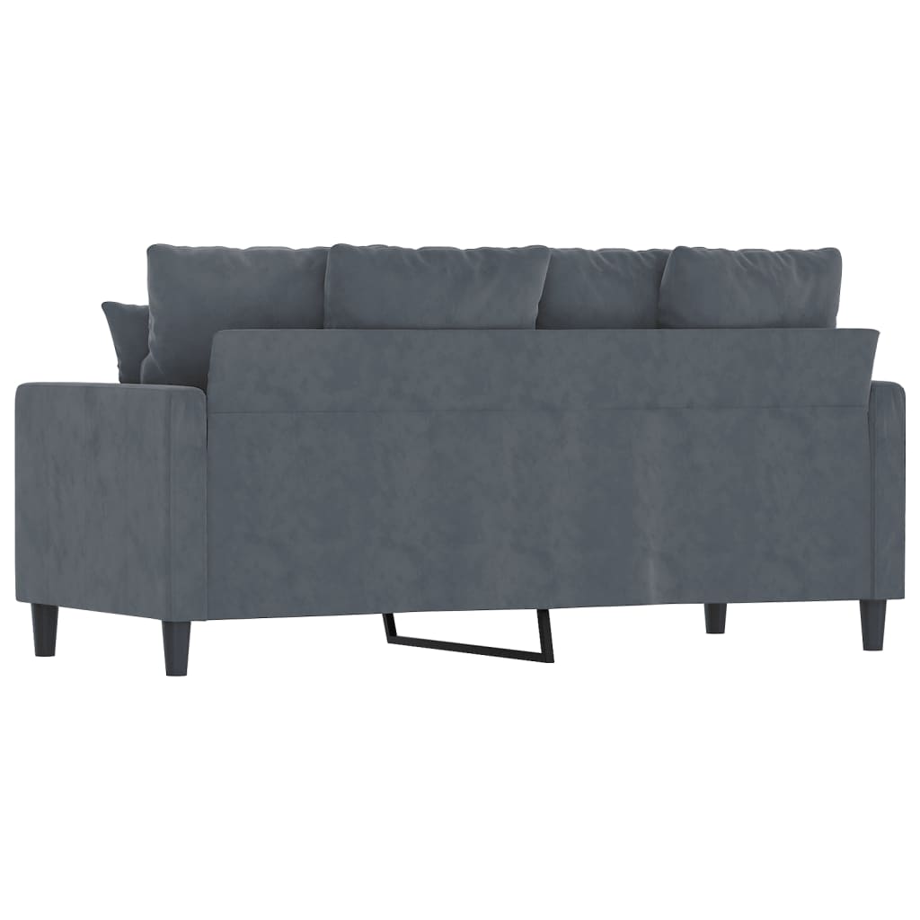 Sofá de 2 lugares 140 cm veludo cinza-escuro