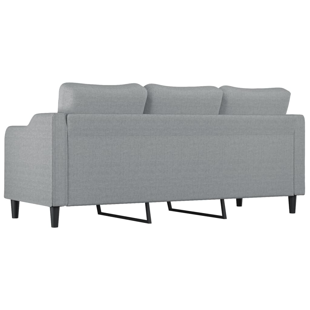 Sofá de 3 lugares 180 cm tecido cinza-claro