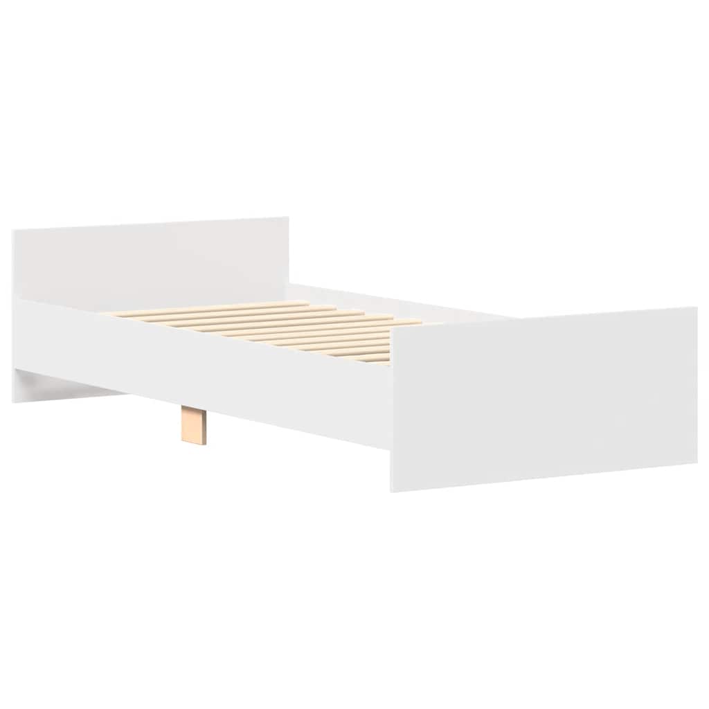 Estrutura de cama 90x190 cm derivados de madeira branco