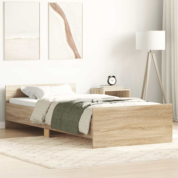 Estrutura cama s/ colchão derivados de madeira carvalho sonoma