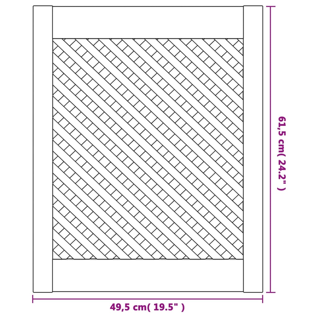 Portas de armário design treliça 2 pcs 49,5x61,5cm pinho maciço