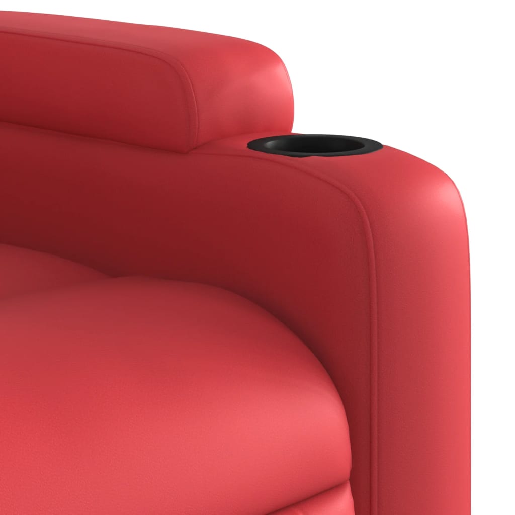 Poltrona massagens reclinável elétrica couro artif. vermelho