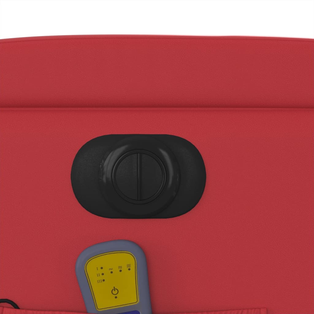 Poltrona massagens reclinável elétrica couro artif. vermelho