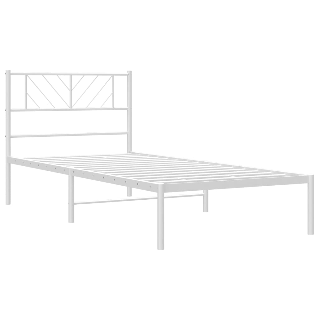 Estrutura de cama com cabeceira 90x200 cm metal branco