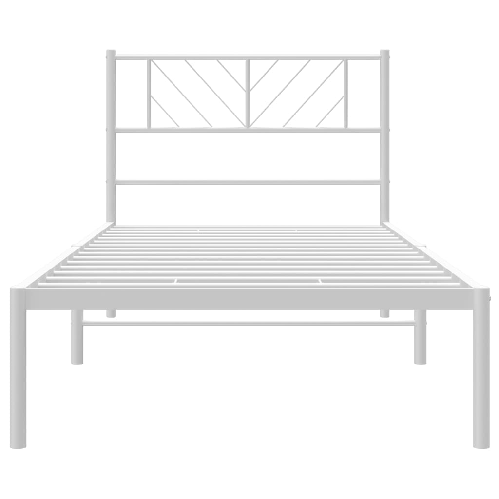 Estrutura de cama com cabeceira 90x200 cm metal branco