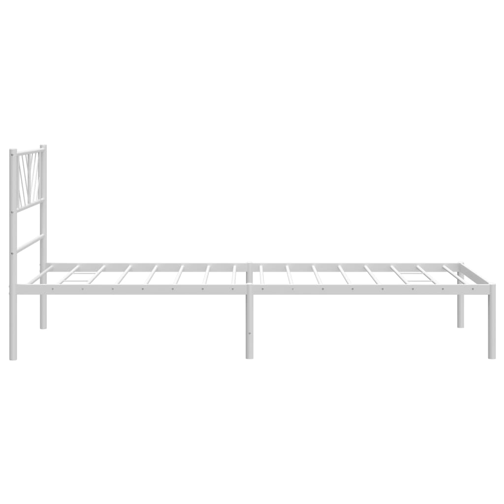 Estrutura de cama com cabeceira 90x200 cm metal branco