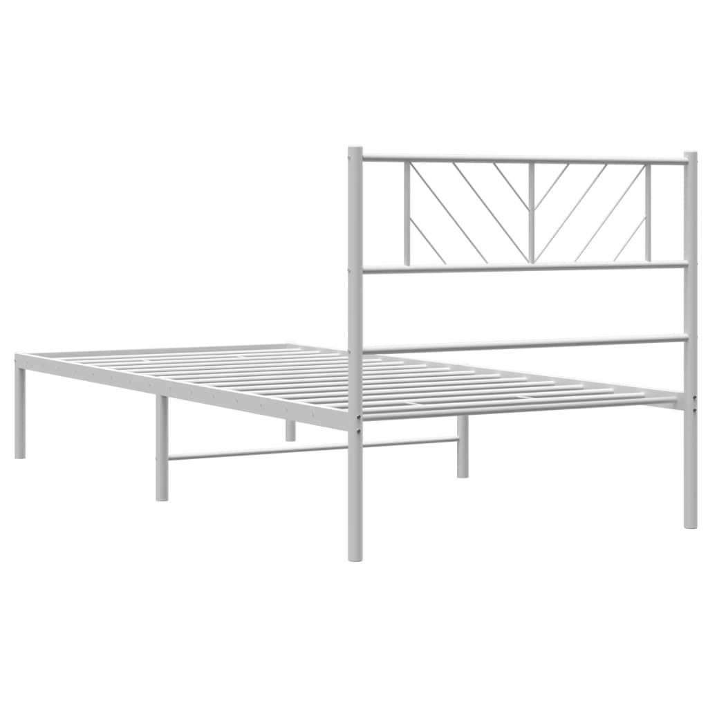Estrutura de cama com cabeceira 90x200 cm metal branco