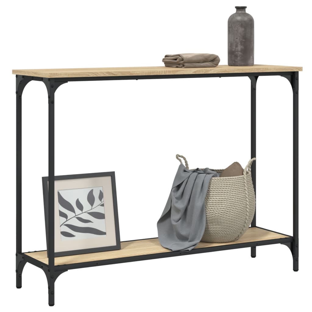 Mesa consola 101x30,5x75cm derivados de madeira carvalho sonoma