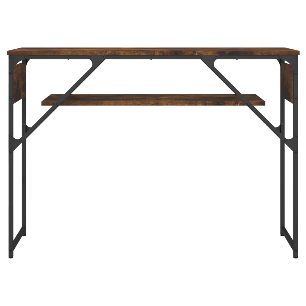 Mesa consola c/ prateleira derivados de madeira carvalho fumado