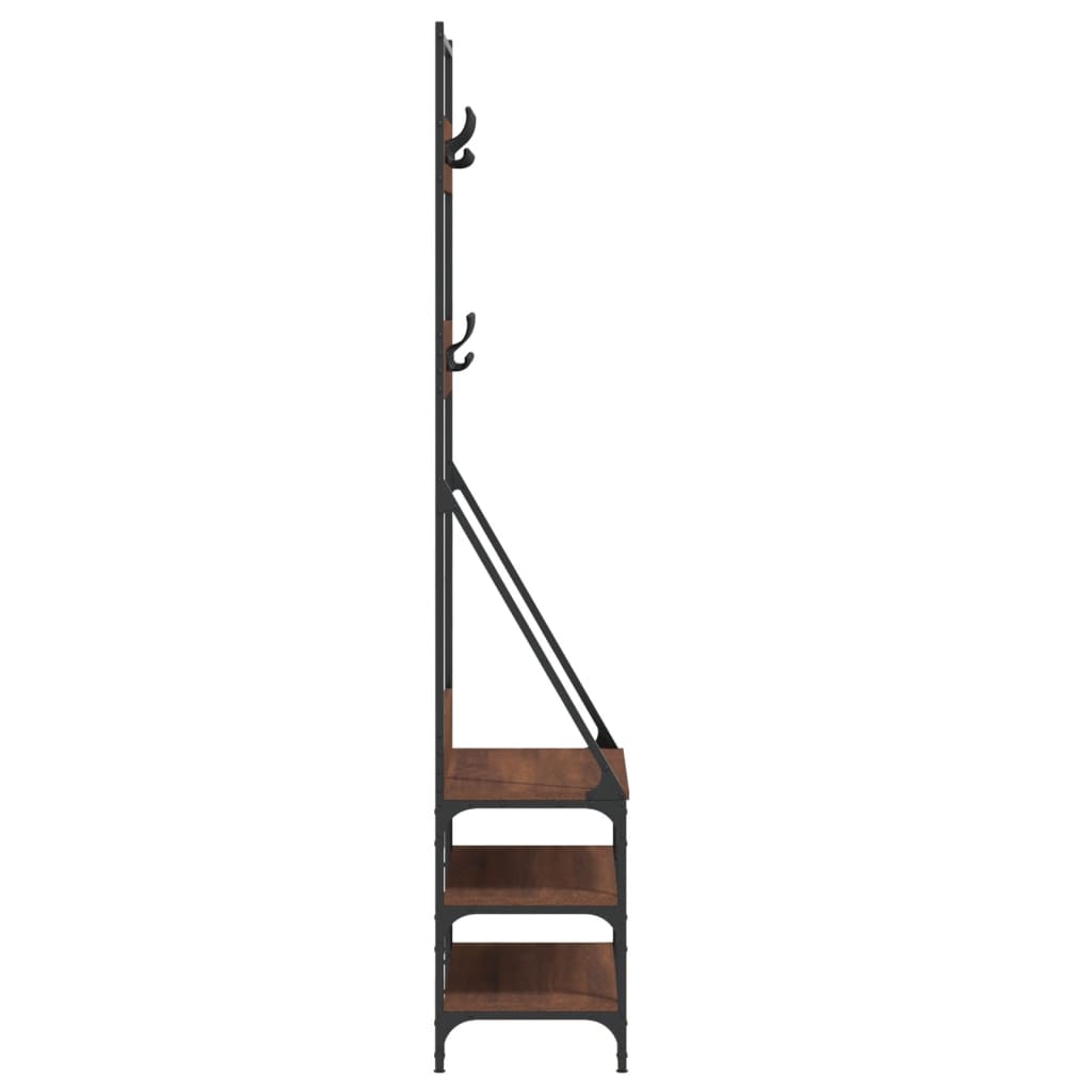 Conjunto de Entrada - Bengaleiro c/ arrumação calçado 72x34x184 cm carvalho castanho