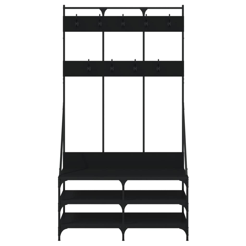 Conjunto de Entrada - Bengaleiro c/ arrumação de calçado 100x40x184 cm preto