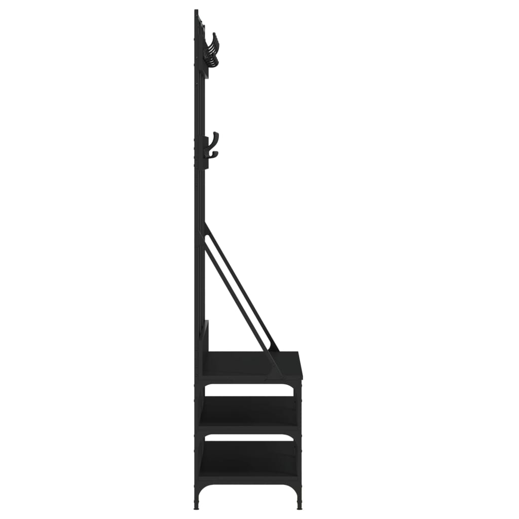 Conjunto de Entrada - Bengaleiro c/ arrumação de calçado 100x40x184 cm preto