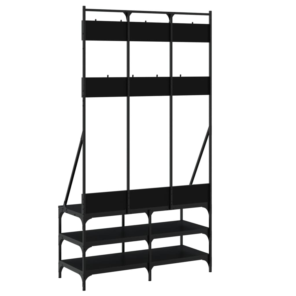 Conjunto de Entrada - Bengaleiro c/ arrumação de calçado 100x40x184 cm preto