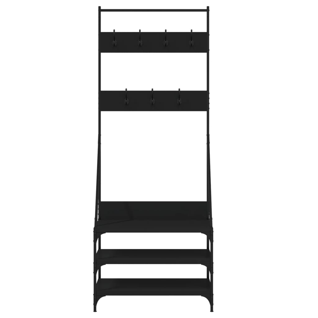 Conjunto de Entrada - Bengaleiro c/ arrumação de calçado 70x40x184 cm preto