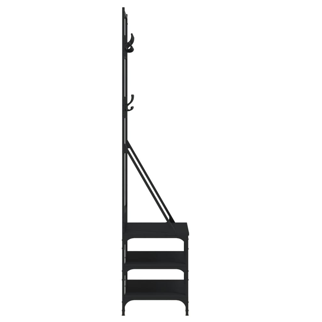 Conjunto de Entrada - Bengaleiro c/ arrumação de calçado 70x40x184 cm preto