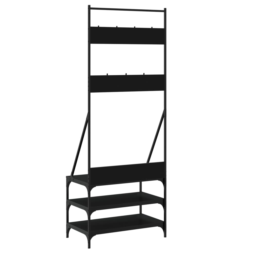Conjunto de Entrada - Bengaleiro c/ arrumação de calçado 70x40x184 cm preto